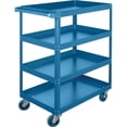 thumbnail image 1 of Kleton Knocked-Down Shelf Cart, 18-Inch by 33-Inch, 5-Inch Blue Elastic Rubber Casters, 4 Shelves, 900-lbs Capacity, 1 of 1