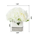 thumbnail image 2 of Enova Home Mixed Artificial Hydrangea and Rose Silk Flowers Arrangement in White Ceramic Pot (Cream), 2 of 2