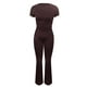 thumbnail image 4 of Conjuntos de 2 piezas para mujer: top ajustado de manga corta y leggings acampanados de talle bajo, ropa deportiva de viscosa 92 % para el día a día y ocasiones informales, 4 of 4