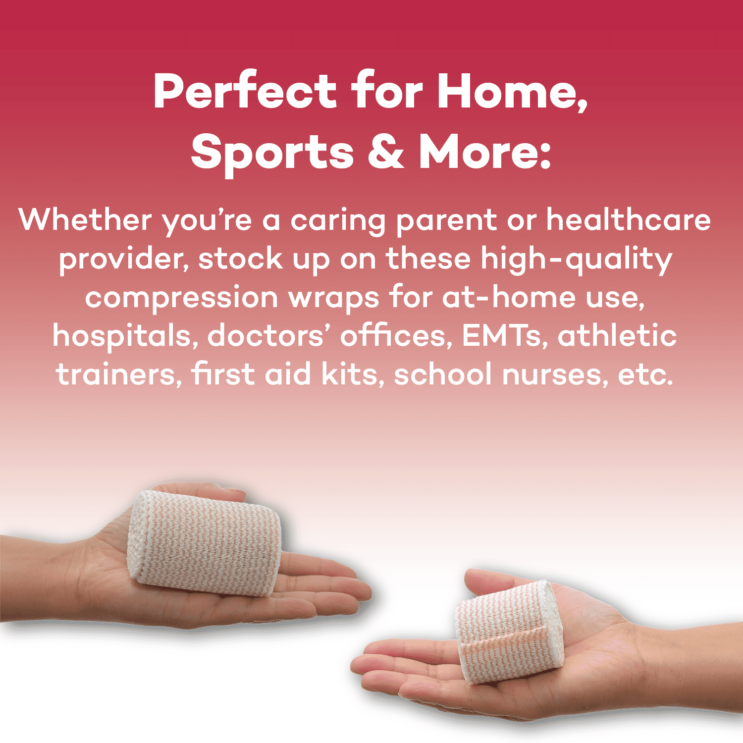 Dealmed 6" Elastic Bandage Wrap with Self-Closure, Comfort Compression Roll, 5 Yards Stretched (Case of 50)
