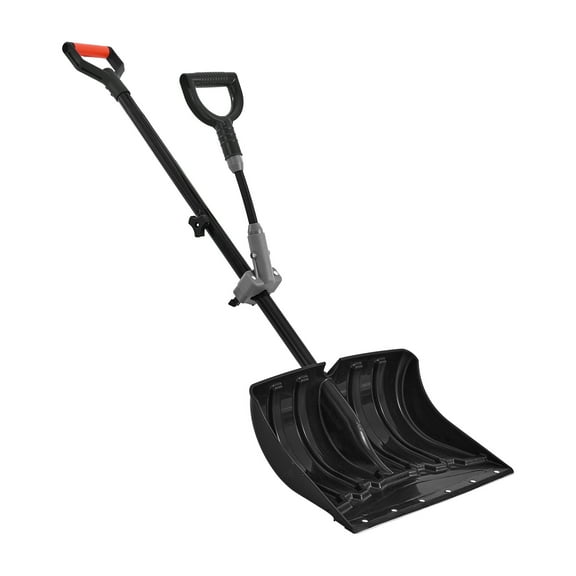 KFFKFF 18-Inch Wide Plastic Snow Shovel with D-Shaped Handles, Non-Slip Grip, Lightweight Design for Efficient Snow Removal in Driveways, Gardens, Cars, and Camping