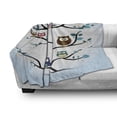 thumbnail image 3 of Owl Soft Flannel Fleece Blanket, Owl Family Perched a Tree Love Grace Nocturnal Eyed Night Animals in the Nature Print, Cozy Plush for Indoor and Outdoor Use, 50" x 60", Multicolor, by Ambesonne, 3 of 6