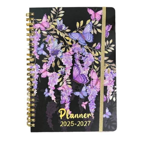 Floral Design 2025-2027 Weekly Monthly Planner - Spiral Bound Organizer with Decorative Flower Cover, Daily Schedule Notebook for Personal & Professional Planning