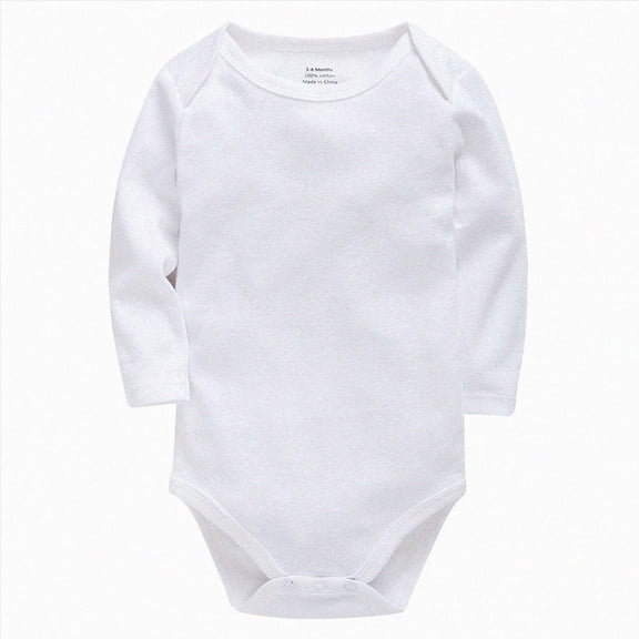 KPOPLK Newborn Baby Boy Girl Onesie Pajamas 0 3 6 9 12 Months Fall Unisex Solid Color Long Sleeve Snug Fit Pjs Romper Size 0