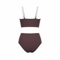 thumbnail image 7 of Roncen Women's Palm Print Tankini Set - Halter Neck Bralette Top with Black Trim & Matching Swim Shorts, 7 of 7
