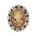 thumbnail image 3 of Broche de retrato de dama con diamantes de imitación y cierre de alfiler, alfileres decorativos para ropa B, 3 of 9
