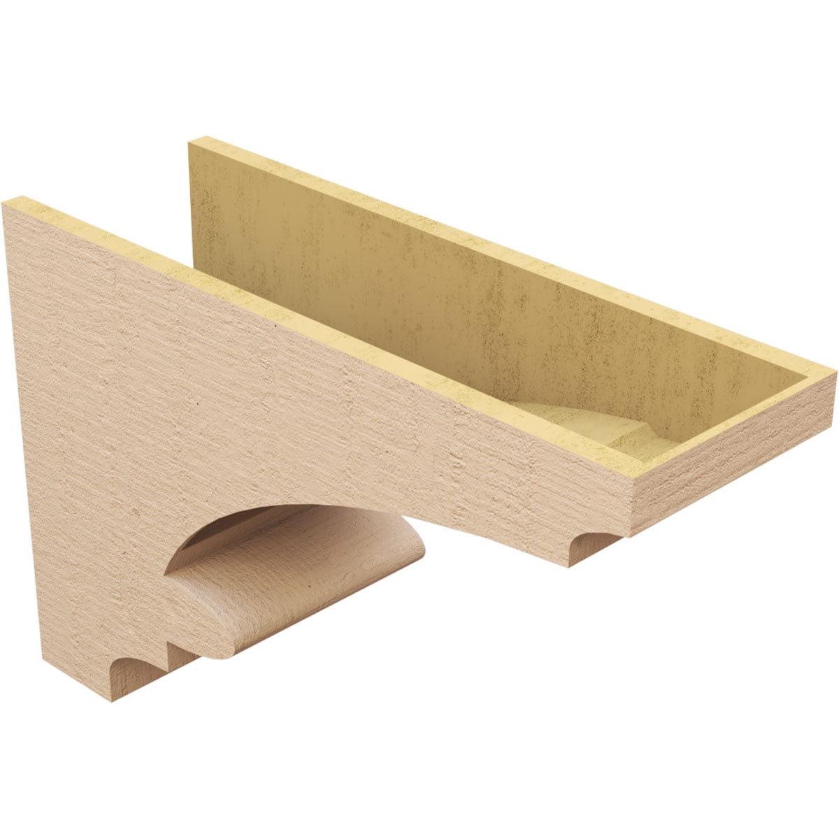 10"W x 30"D x 20"H Classic Diane Rough Cedar Woodgrain TimberThane Corbel, Primed Tan