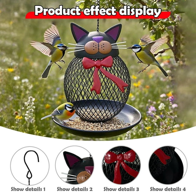 Comedero para pájaros con bandeja y cadena de gancho, comedero para colibríes, estación de alimentación para , adorno decorativo para loros al