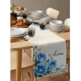 thumbnail image 6 of Spring Blue Rose Table Runner 72 Inches, Green Leaves Vintage Country Rustic Bed Runner Dresser Scarves Tabletop for Indoor Outdoor Parties/Ceremony/Banquet, 18" x 72", 6 of 8