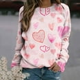 thumbnail image 1 of Qertyioot T-Shirt Graphique de la Saint-Valentin pour Femmes à Manches Longues, Pull Fin Imprimé Décontracté Col Rond, 1 of 5