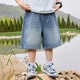 thumbnail image 2 of JLMSPLWG Girls Wide Leg Jeans Kids Denim Trousers Toddler Girl Elastic Wasit Baggy Pant Teen Girl Ripped Distressed Pants Tween Girl Clothes, 2 of 7