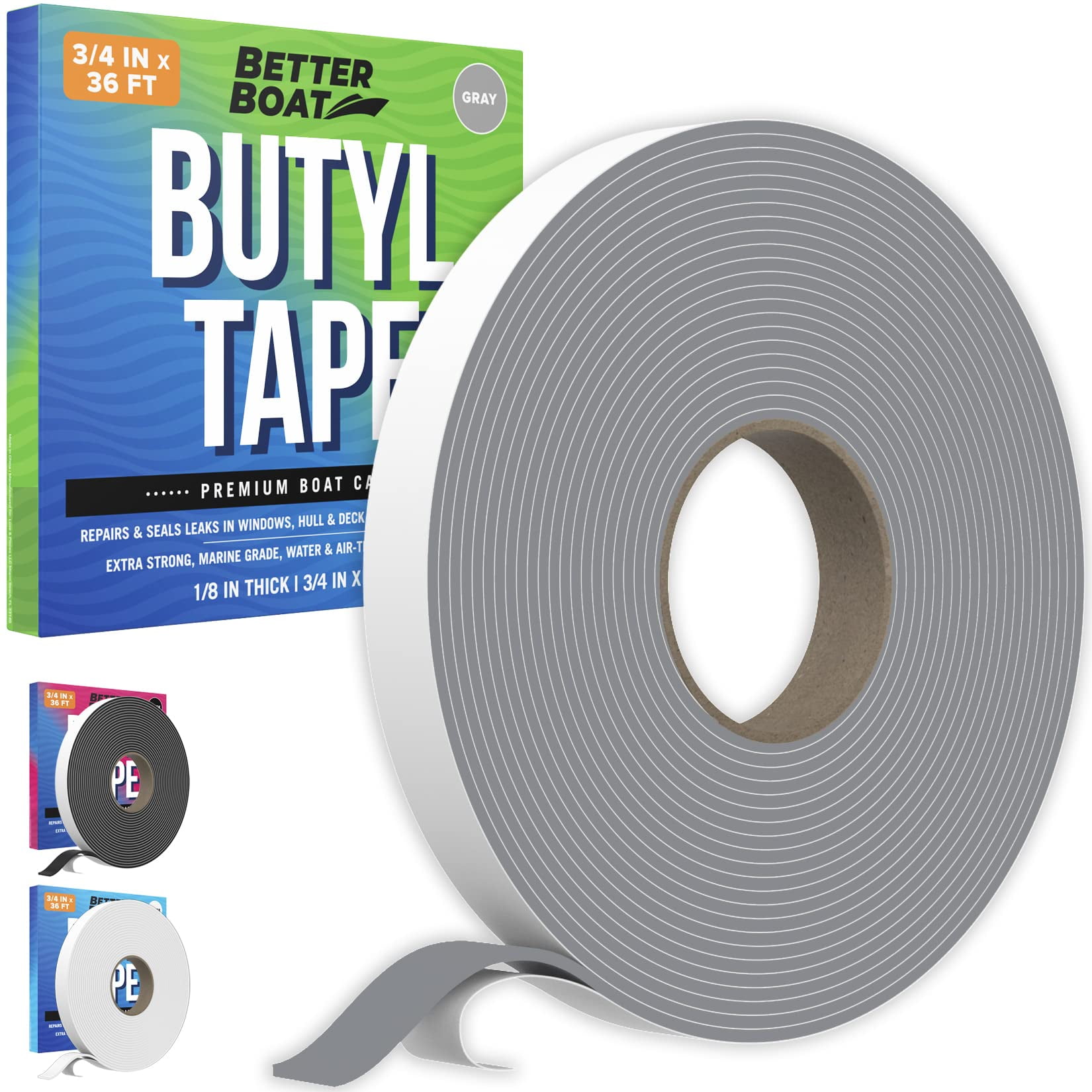 Better Boat Sealing Double Sided Putty Tape RV Window Seal Kit Butyl Sealant Tape, Black