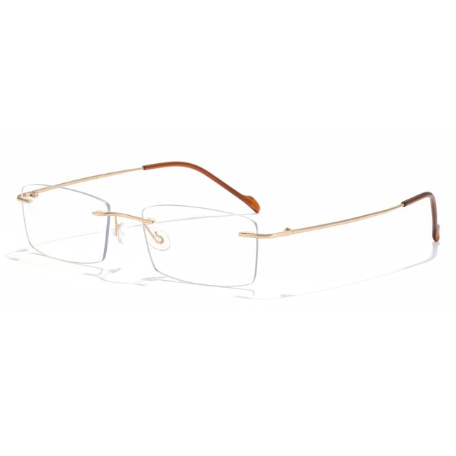 Cyxus Blue Light Glasses Frameless Rectangle para hombres y mujeres Anti Eye Strain Block Ultraviolet Clear Lenses Cyxus Style