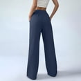 thumbnail image 6 of Side Button Wide Leg Pants for Women Cotton Linen Blend Elastic Waist Pockets Casual Trousers 2026 Trendy Fashion Wear for Daily and Casual Outings, 6 of 6
