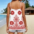 thumbnail image 5 of Xdegoge Spaghetti Strap Tank Top Floral Printed Spaghetti Strap V Neck Tops Flowy Sleeveless Summer Beach Vacation Spring Summer Clothes, 5 of 8