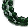 thumbnail image 3 of Transparent Glass Beads Strands Faceted Teardrop Dark Green 15x10mm Hole: 1.6mm about 46~48pcs/strand 27.95 inch(71cm) Glass, 3 of 4