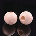 thumbnail image 2 of 200pcs Painted Wood Beads Round Pink 10x8.5~9mm Hole: 2~3mm, 2 of 2
