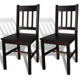 thumbnail image 1 of vidaXL Dining Chairs 2 pcs Dark Brown Pinewood, 1 of 4