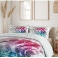 thumbnail image 6 of Ambesonne Modern Duvet Cover Set, Futuristic Geometric, 2-Calking, Pale Blue Grey Hot Pink, 6 of 6