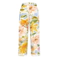 thumbnail image 5 of Casual Pants for Women Retro Printed Loose Pocket Patchwork Cotton Linen Casual Pants, 5 of 6