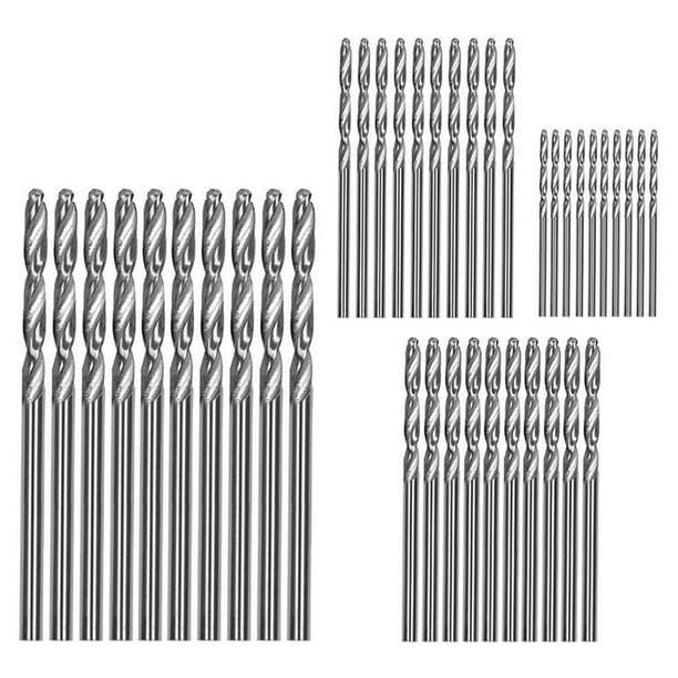 Juego de 40 brocas de acero de alta velocidad revestidas de titanio, juego de brocas helicoidales HSS de 0,6 mm/1,0 mm/1,5 mm/2,0 mm