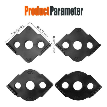 

Radius Jig Router Templates 4 Pieces Routing Rounded Corners Locator Wood Working Tools And Equipment R5-R40 Woodworking
