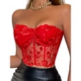 thumbnail image 1 of Txlixc Corsé femenino, blusa en forma de tubo, bordado floral, chaleco de hombro claro, adecuado para reuniones diarias del Club Txlixc  moda, 1 of 7