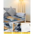 thumbnail image 4 of Navy Blue Yellow Feather Sofa Couch Cushion Covers Washable, Removable Stretchable Sectional Couch Covers, Simpler Modern Abstract Art Slipcovers for L & T Shape Sofa Furniture Protector M Size 1 pc, 4 of 7