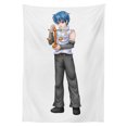 thumbnail image 3 of Ambesonne Anime Tablecloth Rectangular Table Cover, Zodiac Libra Boy, 60"x90", Multicolor, 3 of 4