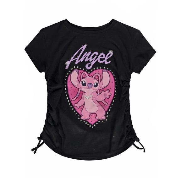 Disney Lilo & Stitch Girls' Angel T-Shirt Color: black Size: 4 - 5