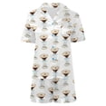 thumbnail image 4 of Wxolcjlv women's Cocktail Print Pajama Set Button Front Short Sleeve Top Matching Sleep Shorts, 4 of 5