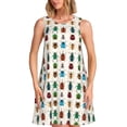 thumbnail image 1 of KLL Cartoon Insects Pattern Womens Summer Dresses 2025,Loose Round Neck Sleeveless Sundresses Tank Dresses with Pockets, 1 of 7