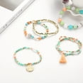 thumbnail image 4 of 5pcs/set Femmes Bohème Fait à la Main Multicouches Perles Colorées Pièce Multicouche Pompon Bracelets Cadeau Bracelets, 4 of 7
