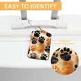 thumbnail image 3 of Square PU Leather 2 Pack Travel Tag - Bag Tag - Suitcase Tag with Privacy Cover and Stainless Steel Ring - Suitable for Travel, Backpack, and Handbag Dog Paw Prints, 3 of 7