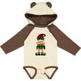 thumbnail image 3 of Inktastic Merry Christmas Elf in Red and Green Plaid Boys or Girls Long Sleeve Baby Bodysuit, 3 of 5