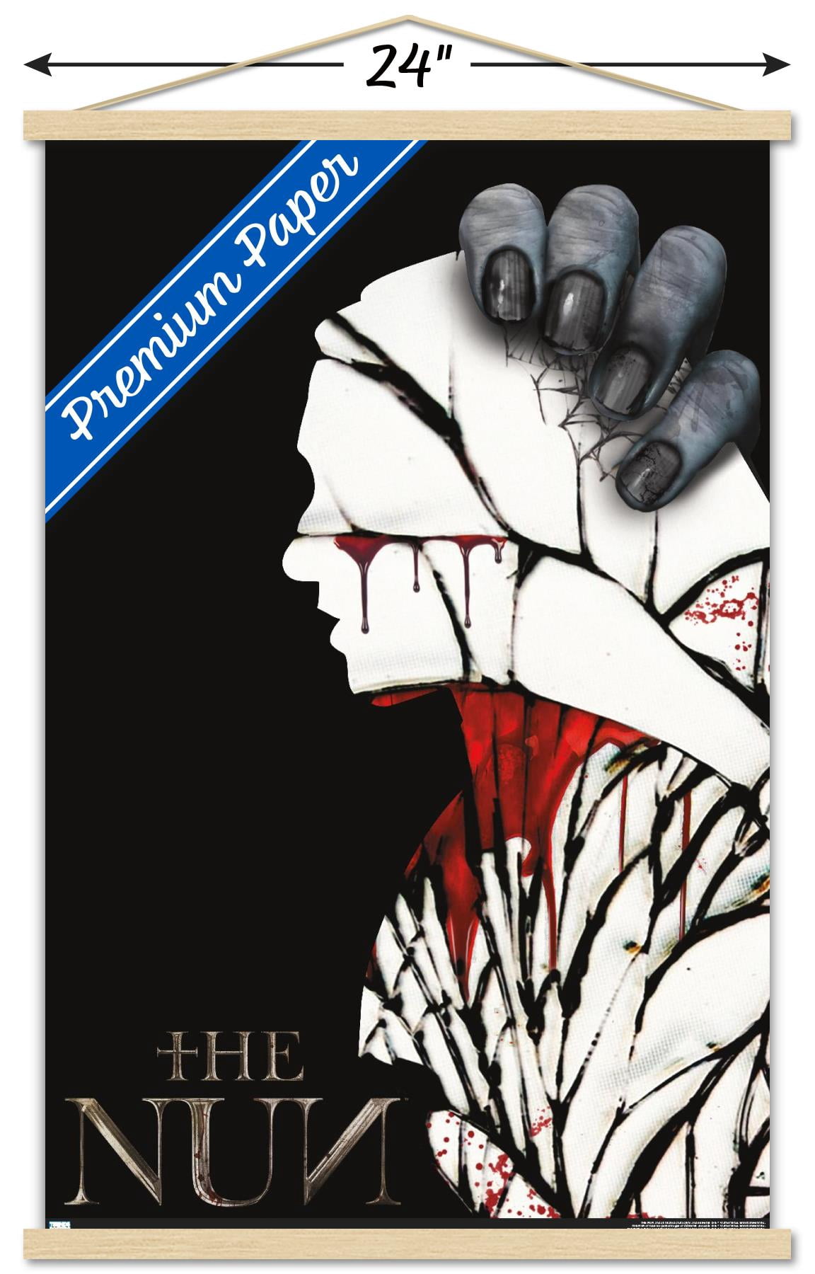 The Nun - Silhouette Wall Poster with Wooden Magnetic Frame, 22.375" x 34"