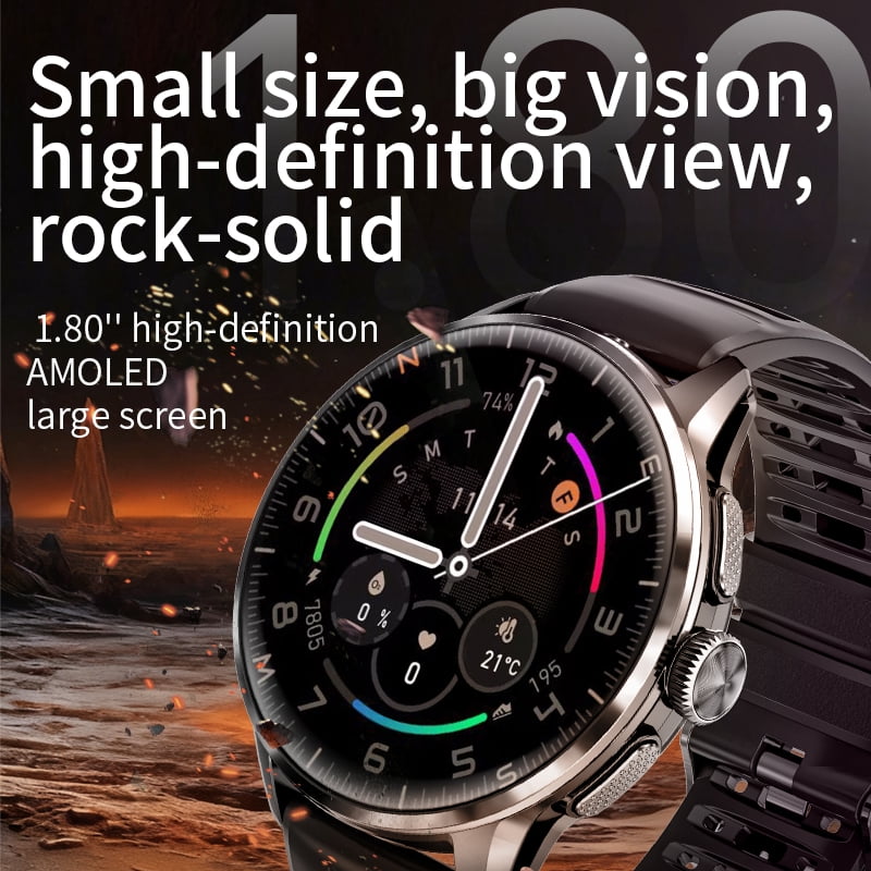 E EYAFA Android Smart Watch H100 with SIM Card Slot for Men and Women 1.8 inch Amoled Screen 3GB RAM+32GB ROM-Silver