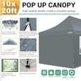 thumbnail image 4 of SANOPY 10'x20' Ez Pop up Canopy Party Tent with 6 Sidewalls, Waterproof and Sun Shelter Heavy Duty Canopy for Market with Carry Bag, Gray, 4 of 7
