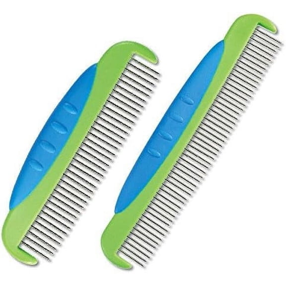 UGroom Ergonomic Rotating Pin Dog Comb for Dogs Cats Pets - Detangling Grooming - 2 Combs