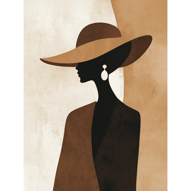 Qisvanset Toile Murale Silhouette de Femme Mode 15,75 X 11,81 Pouces