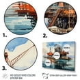 thumbnail image 3 of Designart "Teal Oil Rigs landscapes Offshore II" Oil Rigs / Fields Floater Framed Wall Decor, 3 of 7