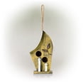 thumbnail image 3 of Alpine Corporation 8" x 12" Hanging Vintage Metal and Wood Birdhouse, Yellow, 3 of 12