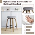 thumbnail image 6 of CQSXDA Backless Swivel Bar Stools Set of 2, Comfortable Fabric Upholstered 26 Inch Height Stools Ideal for Restaurants and Homes，Gray, 6 of 9