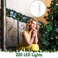 thumbnail image 4 of Guvpev 9FT Christmas Garland with Lights, Artificial Christmas Cedar Garlands Decorations with Berries, Flowers, Balls, Faux Greenery Garland Ornaments for Mantle, Table, Stairs, Indoor Outdoor Decor, 4 of 12