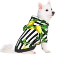 thumbnail image 2 of Fotbe Lemons on Striped Sudadera con Estampado para Perros Pequeños – Suéter con Capucha para Mascotas, Tela Suave de Forro Polar con Bolsillo-Large, 2 of 7