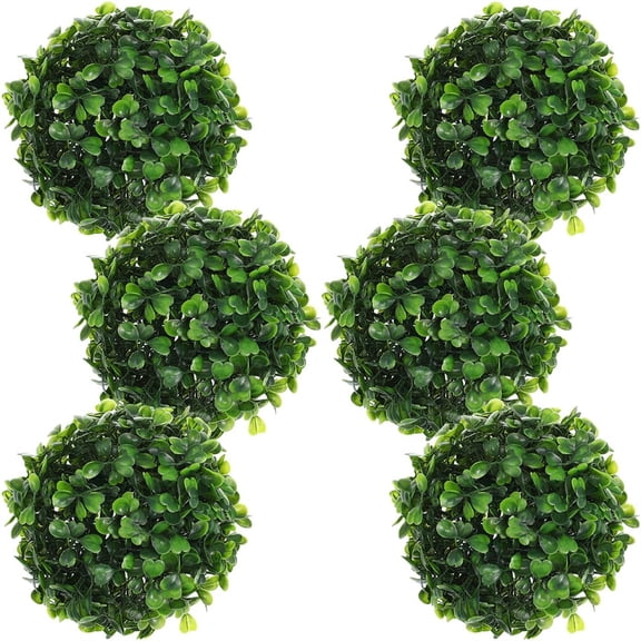 NOGIS 6 Pack Small Artificial Boxwood Balls 4.7 Inch Topiary Balls Greenery Balls Decor Fake Plant Ball Display Home Decorative Faux Green for Table Garden Wedding