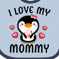 thumbnail image 4 of Inktastic I Love My Mommy with Cute Penguin and Hearts Girls Baby Bib, 4 of 4