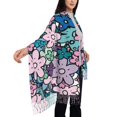 thumbnail image 4 of ZNDUO Cartoon Abstract Flowers Pattern Pashmina Shawls，Wraps Winter Warm Soft Scarf for Women, 4 of 8