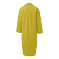 thumbnail image 5 of 2026 New Pea Coats For Women Winter Classic Lapel Open Front Long Overcoat Comfy Wool Blend Long Sleeve Oversized Trench Coat(Yellow,XXL), 5 of 5