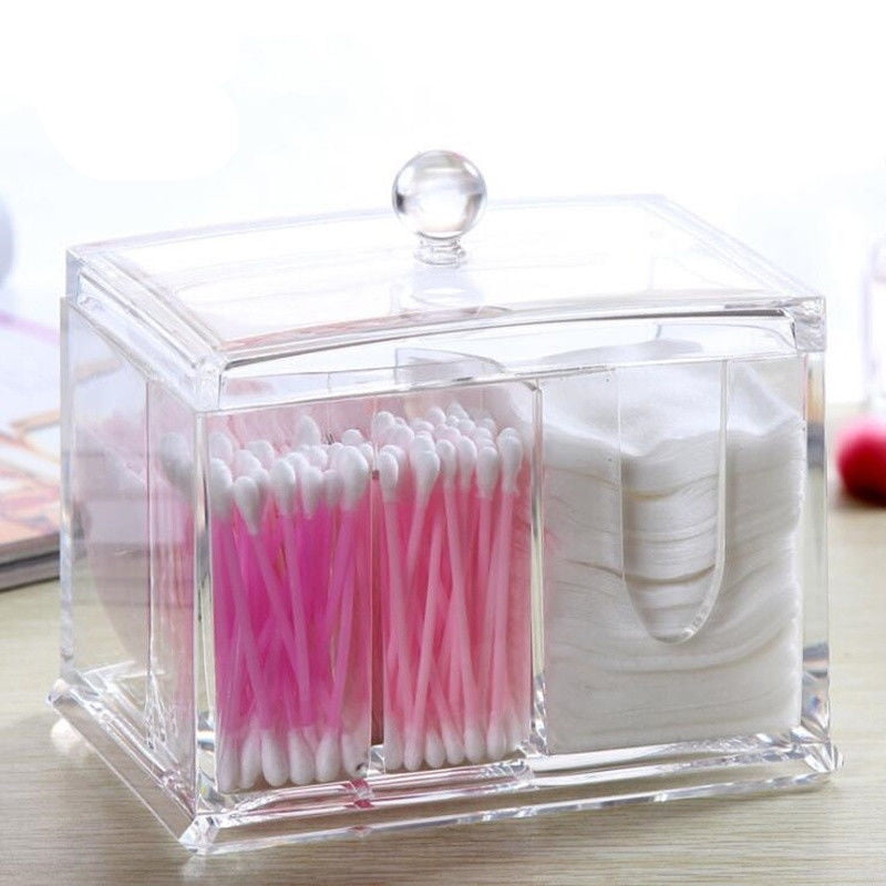 Clear Acrylic Makeup Storage Cotton Swab Organizer Box Cosmetic Holder Walmart Canada